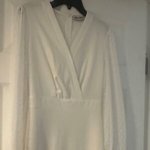 Grace Karin White Long Sleeve Dress